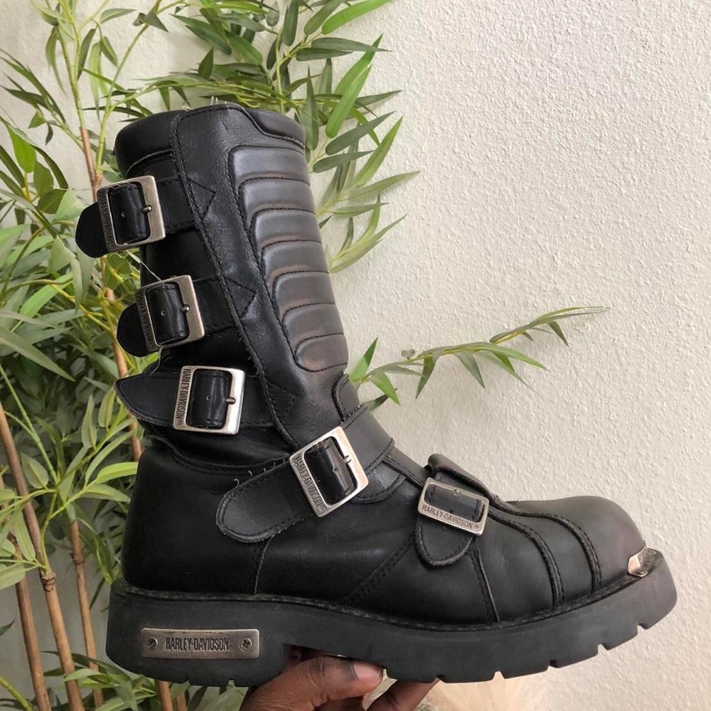 RARE Harley Davidson Terminator 5 Buckle Black bike motorcycle riding boots goth